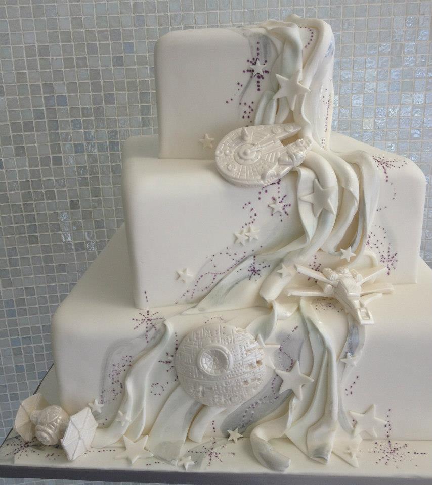 Star Wars White Wedding Cake