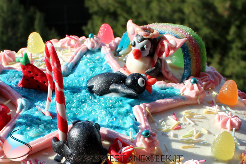 Pinguini candyland - holiday fantyasy cake